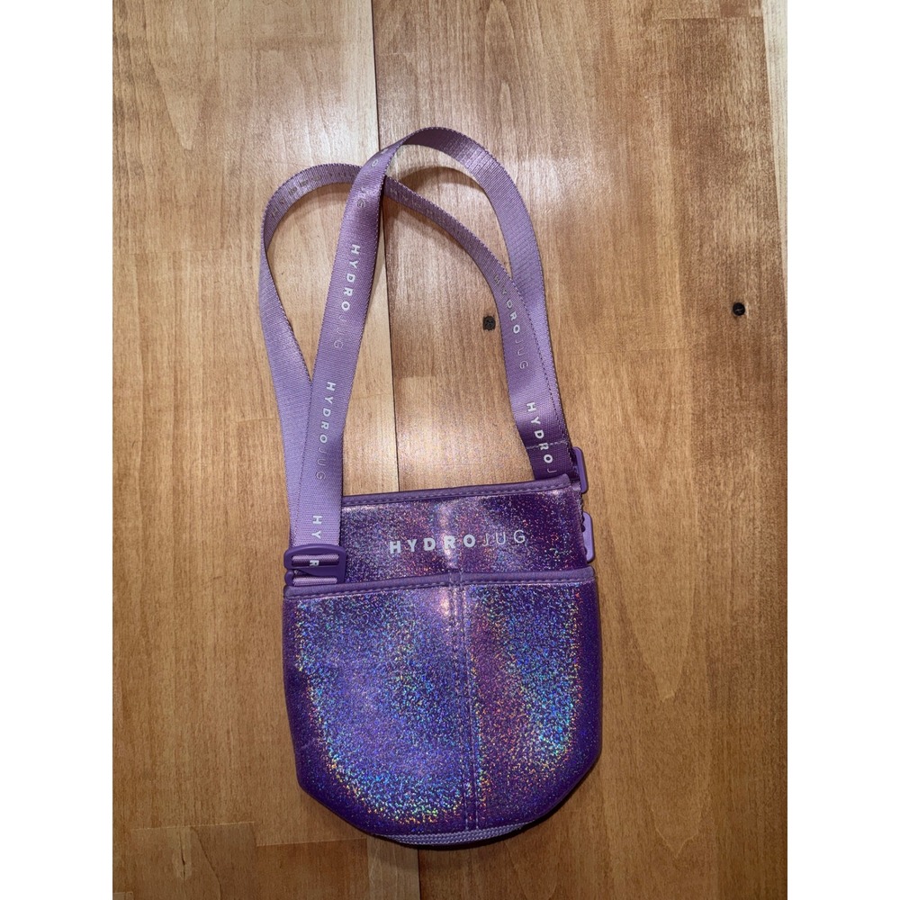 HydroJug Purple Shimmer Neoprene Water Bottle Sleeve Carrier Adjustable Strap